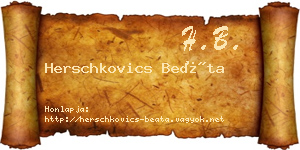Herschkovics Beáta névjegykártya